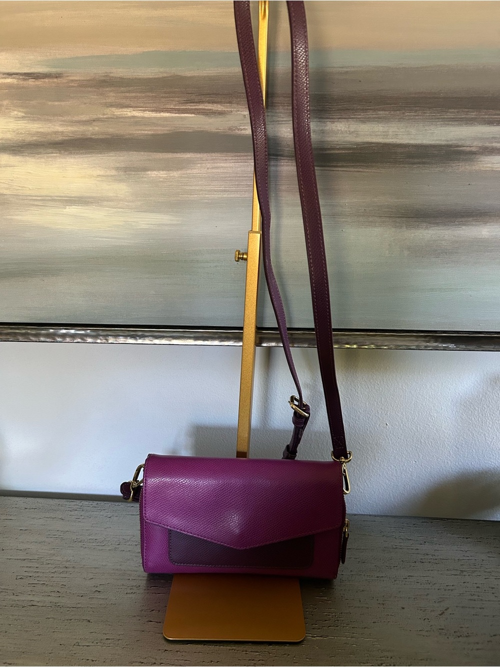 Vera Bradley Deep Fuchsia Faux Leather Crossbody/Wallet Bag